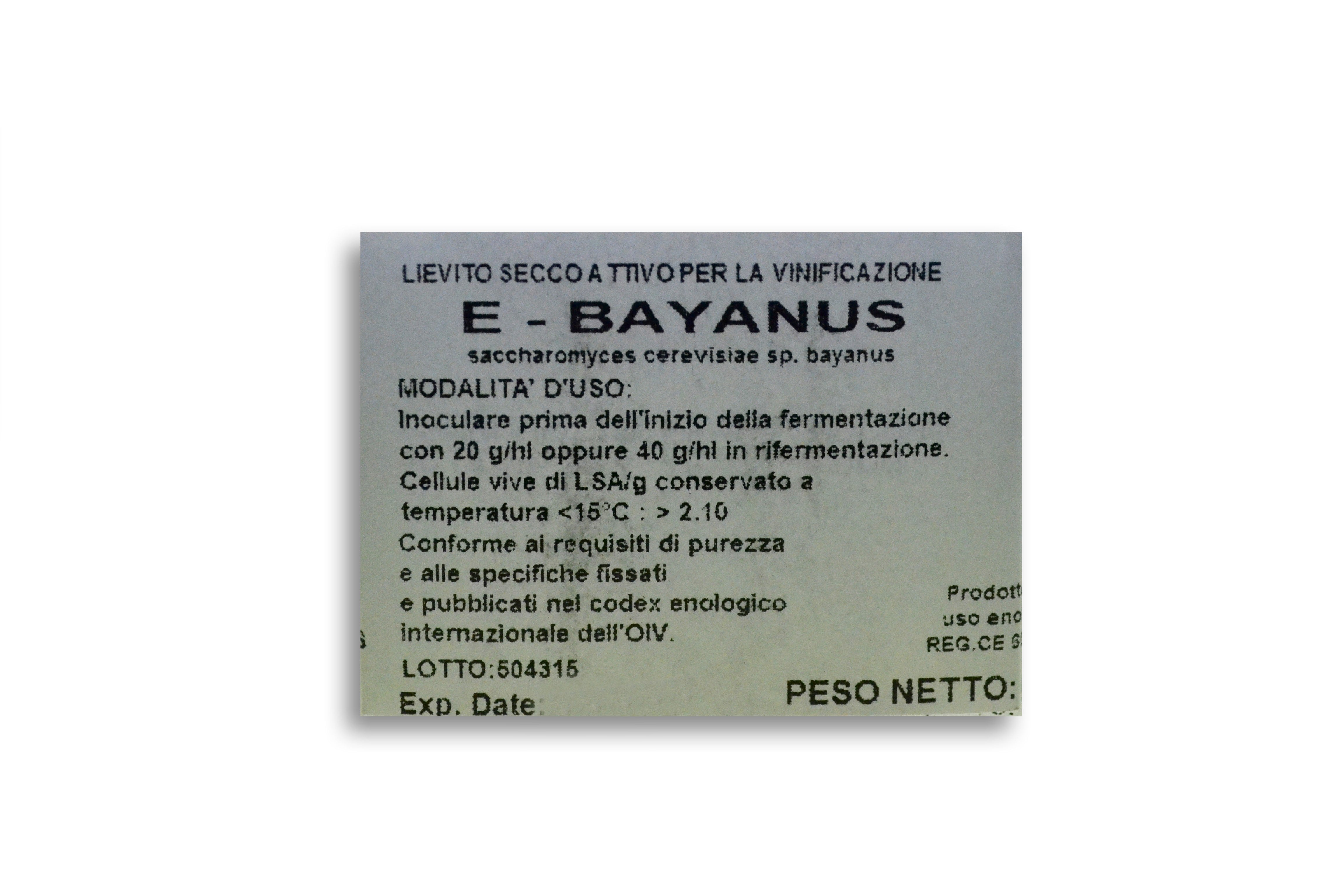 Sparkling-champagne wine yeast. E-Bayanus box 100 g