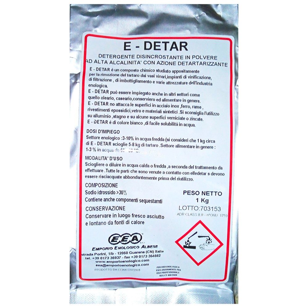 Detergente polvere per cantina E-Detar 1 kg