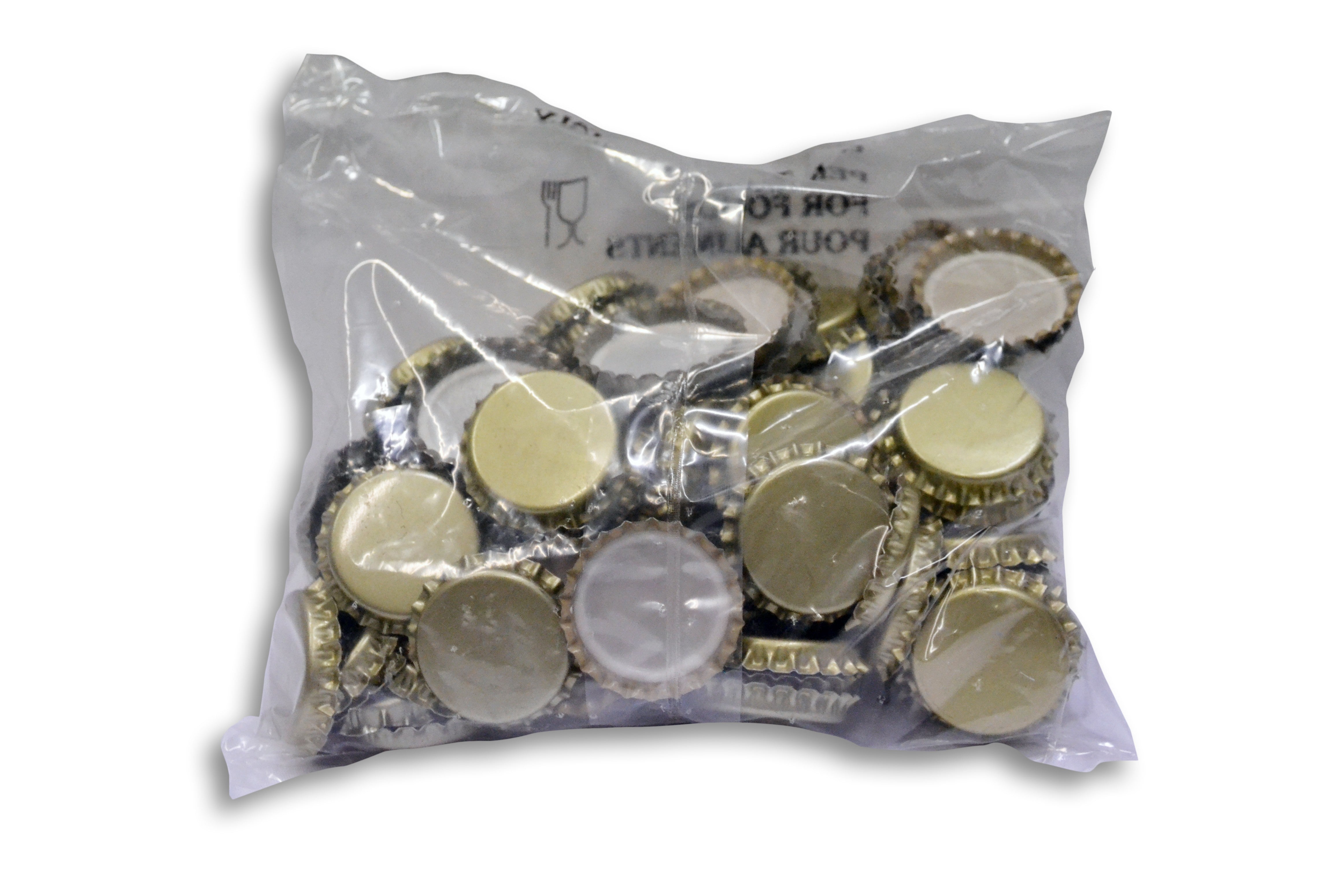 100 Tappi A Corona Metallici Piatti Per Scrapbooking E Fai Da Te - Bianco, Diametro 25mm