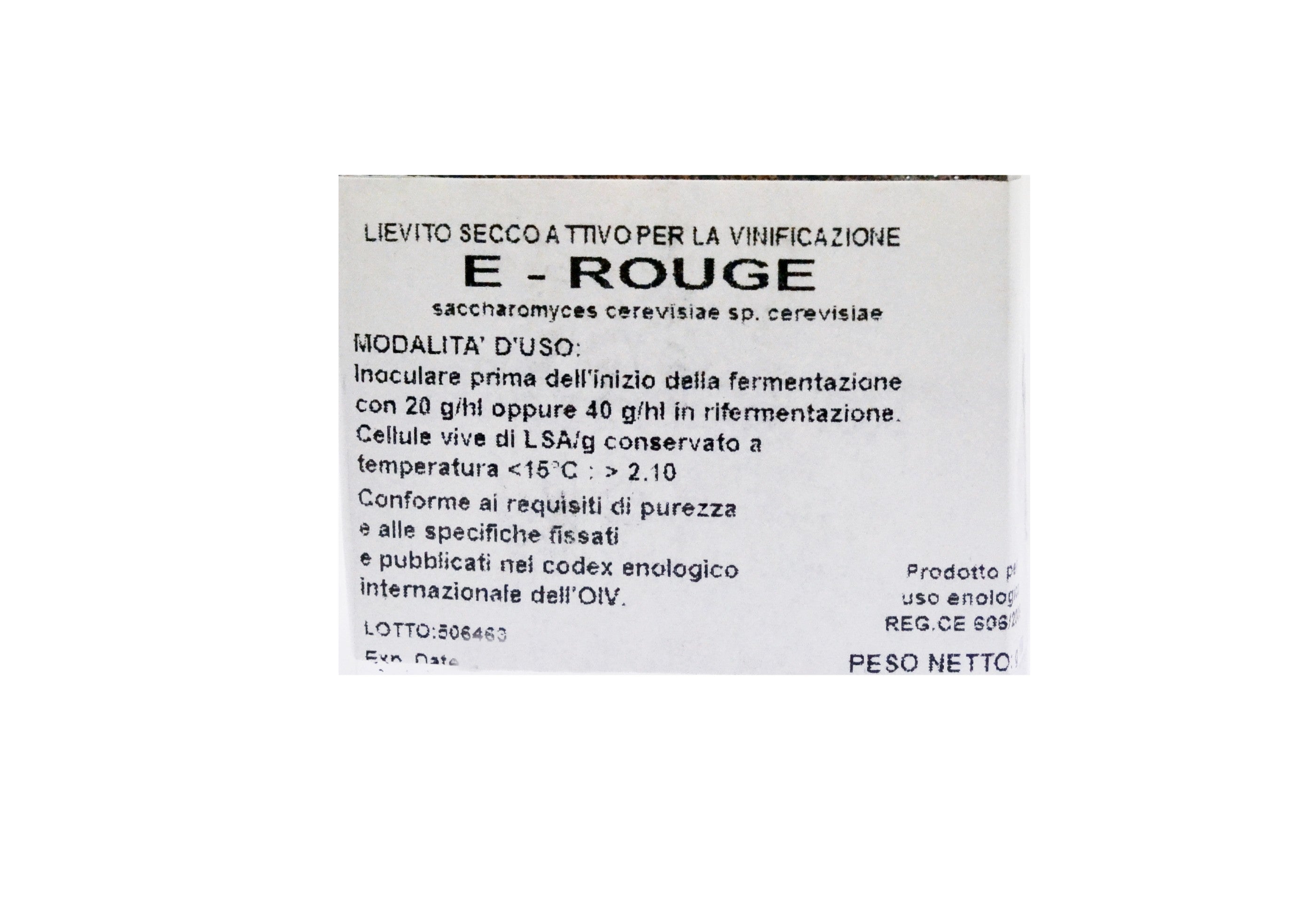 Red wine yeast, E-Rouge box 100 g