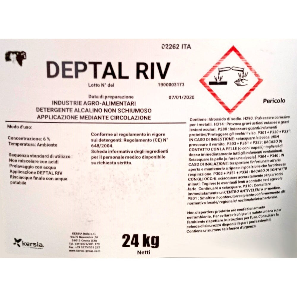 Detergente alcalino Deptal Riv 24 kg