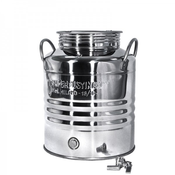 Fusto inox con tappo a vite da kg.50