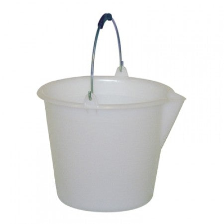 White plastic bucket, with measuring lines, 12 L